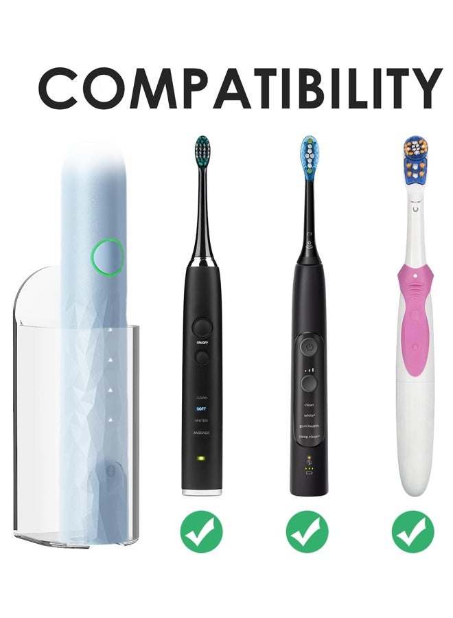 2PCS Electric Toothbrush Holders, Wall Mounted Tooth Brushing Holder for Bathroom, Self Adhesive Electric Toothbrush Organizer Space Saver - Image 3