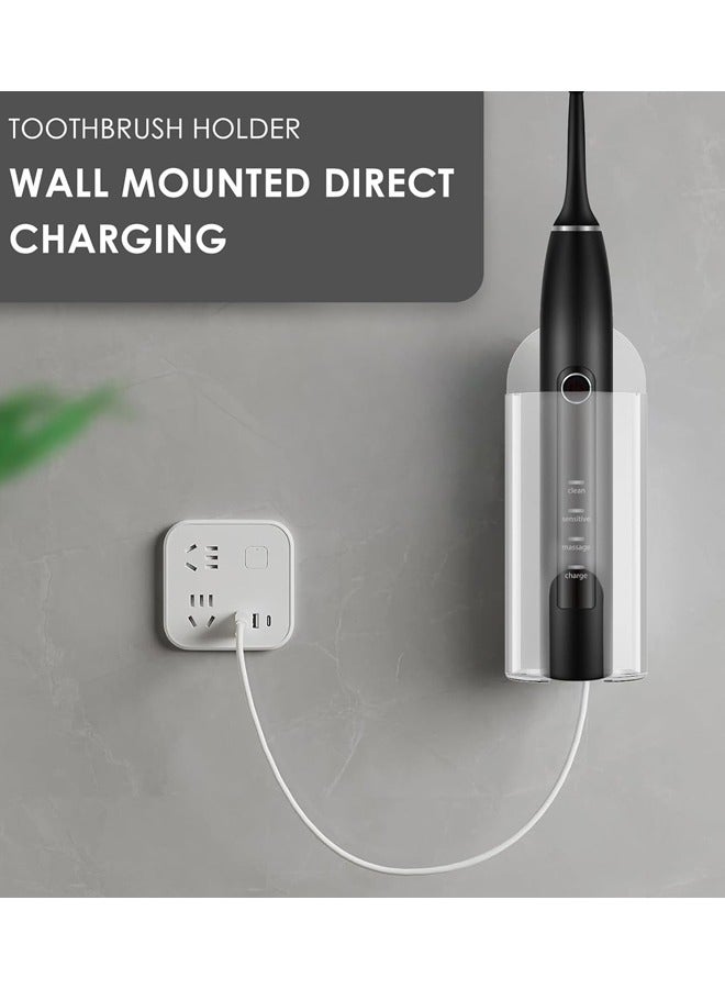 2PCS Electric Toothbrush Holders, Wall Mounted Tooth Brushing Holder for Bathroom, Self Adhesive Electric Toothbrush Organizer Space Saver - Image 4