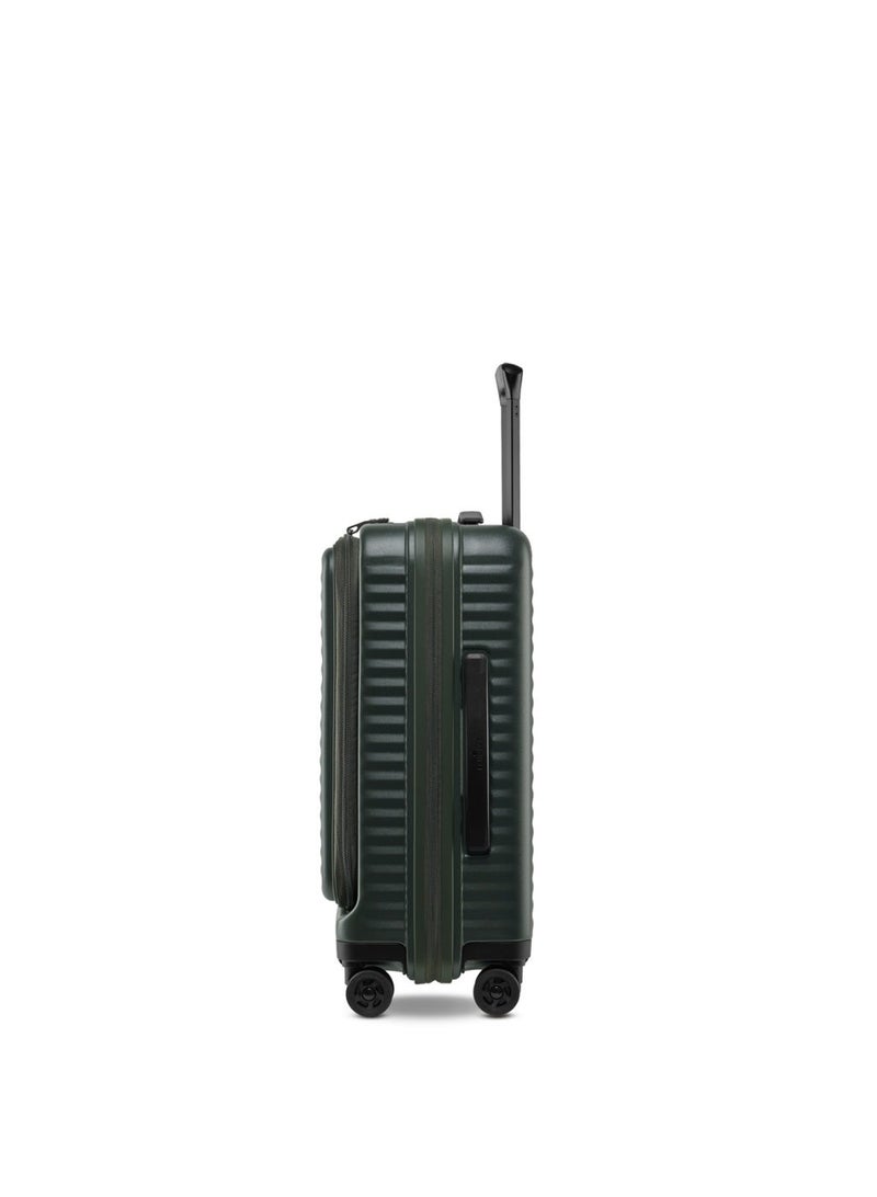 Echolac Celestra PC183FA-01 FS 20 Inch Expandable Hardside Trolley Luggage with TSA Lock, Front Opening Design, Hinomoto 4 Double-Wheeled System & USB Port - Deep Olive - Image 5