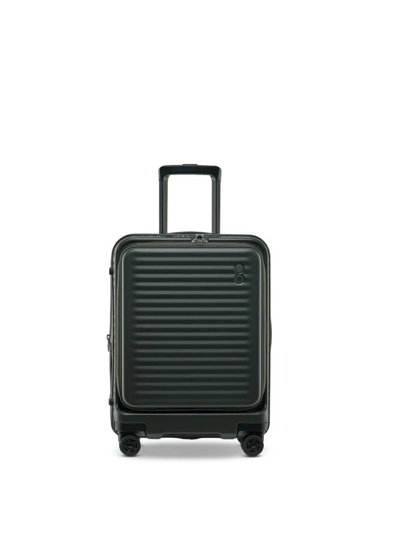 Echolac Echolac Celestra PC183FA-01 FS 20 Inch Expandable Hardside Trolley Luggage with TSA Lock, Front Opening Design, Hinomoto 4 Double-Wheeled System & USB Port - Deep Olive
