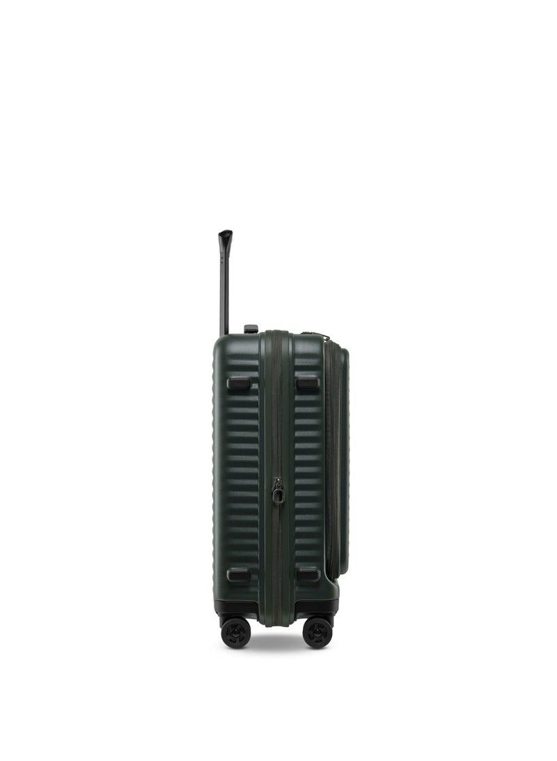 Echolac Celestra PC183FA-01 FS 20 Inch Expandable Hardside Trolley Luggage with TSA Lock, Front Opening Design, Hinomoto 4 Double-Wheeled System & USB Port - Deep Olive - Image 4