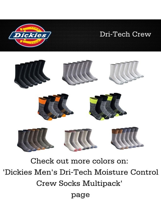 Dickies Men's Dri-Tech Essential Moisture Control Crew Socks, Available in M-XXL (6, 12, Solid Khaki (6 Pairs), Large - Image 3