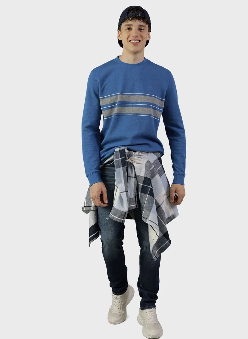 امريكان ايجل Color Block Crew Neck Sweatshirt
