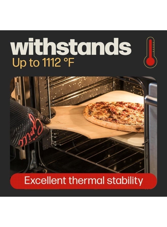 Arabest Pizza Stone Set, Heavy Duty Round Cordierite Baking Stone For Pizza, Cooking Stone With Bamboo Pizza Peel Paddle For Oven And Grill, 15"X12" - Image 3