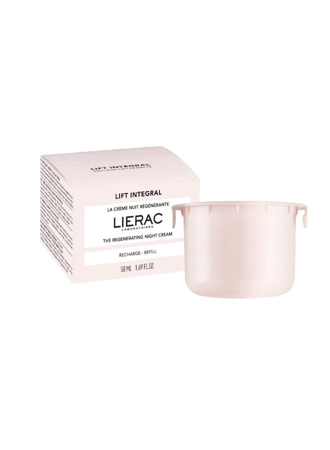 Lierac Lift Integral Night Cream Refill Firming Lifting Night Moisturizer with Hyaluronic Acid Rose RNA Black Tulip Extract Suitable for All Skin Types Including Sensitive 50ml Refill - Image 2