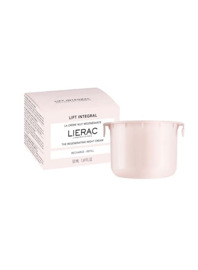 Lierac Lift Integral Night Cream Refill Firming Lifting Night Moisturizer with Hyaluronic Acid Rose RNA Black Tulip Extract Suitable for All Skin Types Including Sensitive 50ml Refill - Image 1