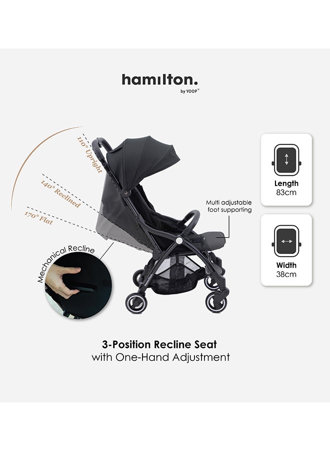 Hamilton Everyday Stroller Navi MagicFold Cabin-Size Infant to 6 Years Travel System Ready SPF 50+ Canopy Magnetic Buckle Lightweight All-Wheel Suspension - Image 4