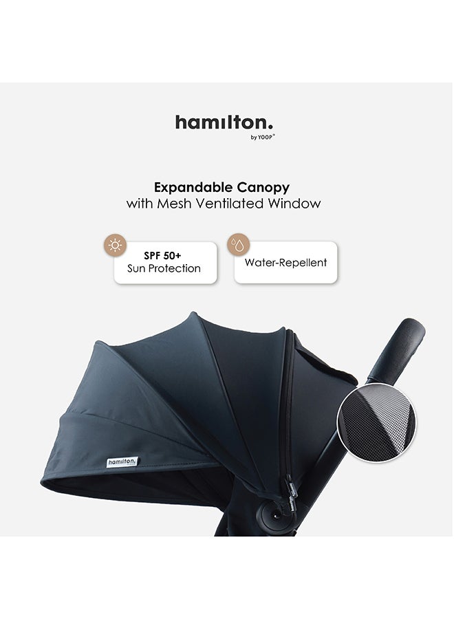 Hamilton Everyday Stroller Navi MagicFold Cabin-Size Infant to 6 Years Travel System Ready SPF 50+ Canopy Magnetic Buckle Lightweight All-Wheel Suspension - Image 5