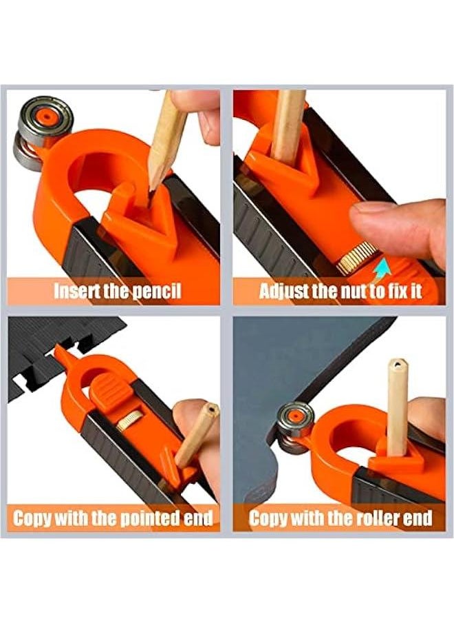 FYLX - Precise Profile Gauge Duplicate Shape Tracing for Welding Flooring Tiling Carpentry Contour Measure Tool with Adjustable Lock Ideal  for Carpenters Builders Woodworkers - Image 1