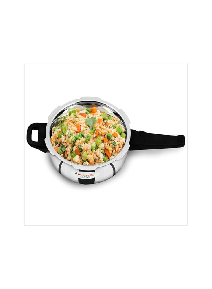 BUTTERFLY Butterfly Curve 3 Litres Pressure Cooker | Outer Lid Quality Stainless Steel | Induction and Gas Stove Compatible | ISI Certified | 5 Years Manufacturer's Warranty | Silver - Image 3