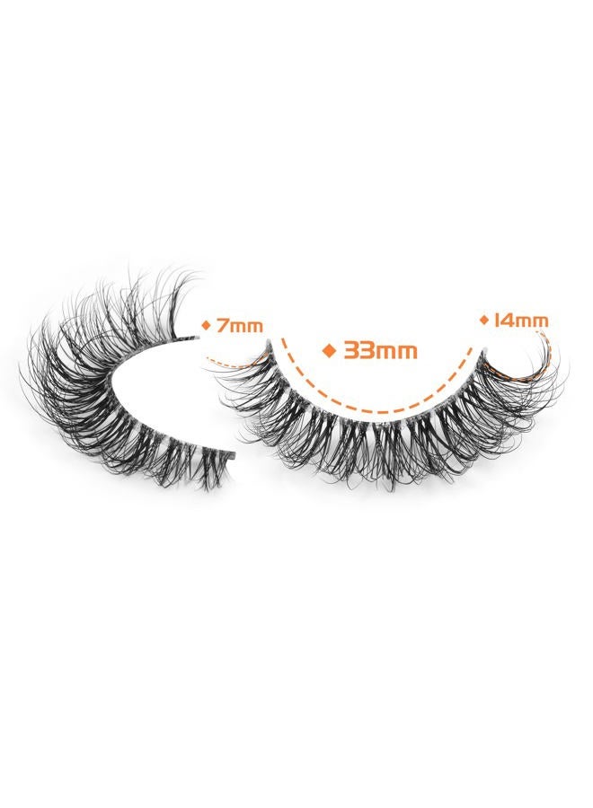 JIMIRE Demi-wispies Faux Mink Eyelashes with Clear Band Russian Strip Lashes Fluffy Natural Look Wispy Light 13MM Short False Eyelashes Invisible Small 3D Fake Lashs Pack 7 Pairs - Image 3