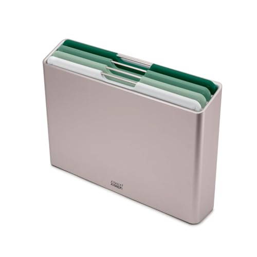 Joseph Joseph Folio 4Piece Colour coded Cutting Board Set Slimline case for organized Kitchen storage Sage Green - Image 1