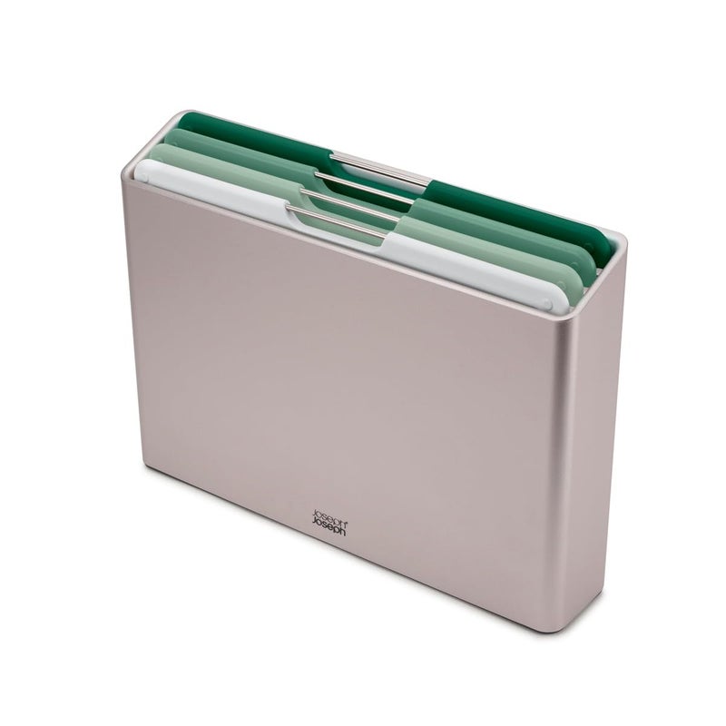 Joseph Joseph Folio 4Piece Colour coded Cutting Board Set Slimline case for organized Kitchen storage Sage Green - Image 2