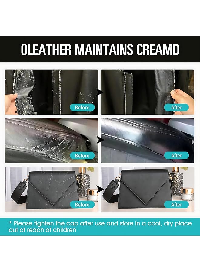 KASTWAVE Leather Recoloring Balm, Scratch Repair Leather Paint With Sponge, Dark Gray Leather Color Restorer For Furniture, Couches, Car Seats, Shoes, Bags, Repair Faded, Cracked=Leather, 2Pcs 50 Ml - Image 2