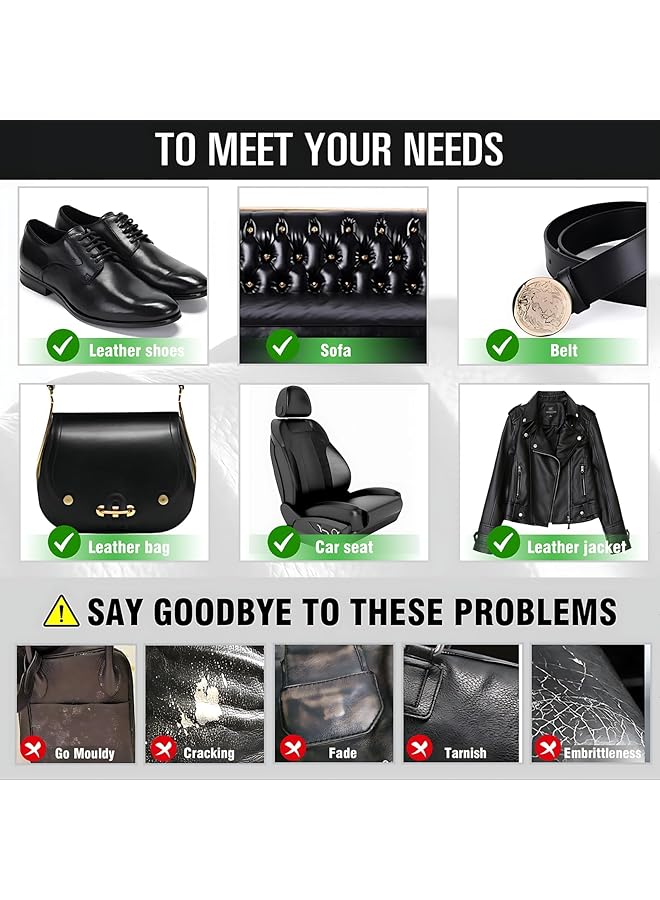 KASTWAVE Leather Recoloring Balm, Scratch Repair Leather Paint With Sponge, Dark Gray Leather Color Restorer For Furniture, Couches, Car Seats, Shoes, Bags, Repair Faded, Cracked=Leather, 2Pcs 50 Ml - Image 5