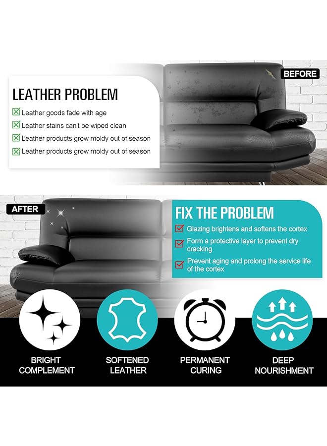 KASTWAVE Leather Recoloring Balm, Scratch Repair Leather Paint With Sponge, Dark Gray Leather Color Restorer For Furniture, Couches, Car Seats, Shoes, Bags, Repair Faded, Cracked=Leather, 2Pcs 50 Ml - Image 3