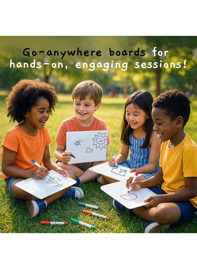 Board Geeks 25 Pack Dry Erase Lapboards 9 inch by 12 inch Large Whiteboard White Board Set Great for Teachers, Students, Children, Classroom Reusable, Durable, Portable, Single Sided Whiteboard - Image 4