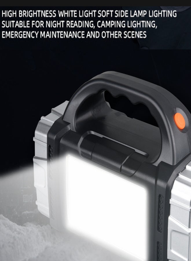 Multifunctional Flashlight High Lumen Solar LED Camping Light Portable Work Light with Front  Rear Dual Light Sidelight Support 7 Light Modes Power Bank Function for Outdoor Camping Hiking Adventure - Image 5