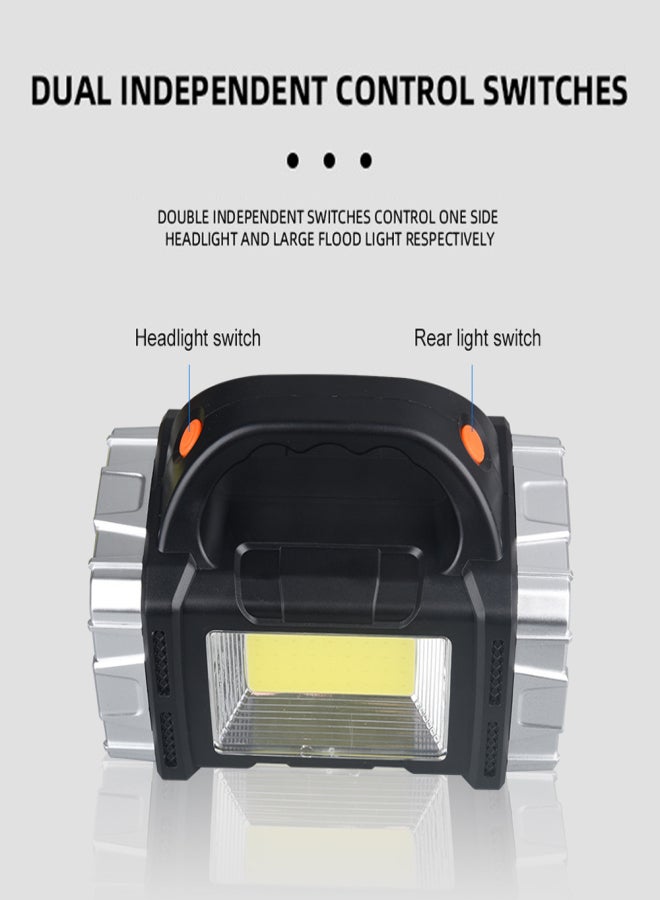 Multifunctional Flashlight High Lumen Solar LED Camping Light Portable Work Light with Front  Rear Dual Light Sidelight Support 7 Light Modes Power Bank Function for Outdoor Camping Hiking Adventure - Image 4