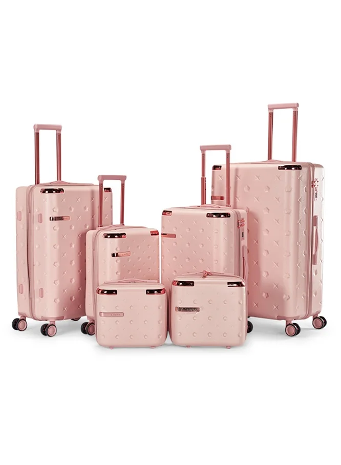 Limra Luggage set 6 pieces travel Bags with a distinctive design from limra Pink