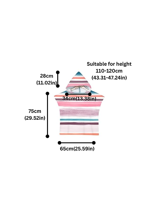 The Bros Kids Towels with Hood Microfiber Poncho Towels for Kids Quick Dry Toddler Bath Towel Kids Bath Towels Soft Hooded Towel for Wearable Toddler Towels for Girl Bathroom Beach Swimming(75 * 65cm,Purple) - Image 2