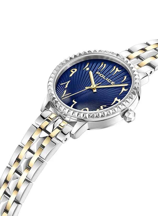 بوليس Mopion Watch For Women Blue Dial And Silver & Yellow Gold Two Tone Metal Bracelet