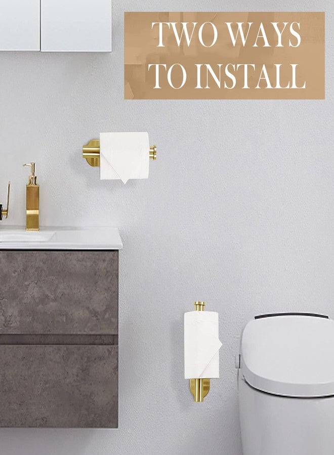 JOPOFI Toilet Paper Holder - Self Adhesive Toilet Paper Holder Wall Mount for Bathroom, SUS 304 Stainless Steel Command Strip Toilet Paper Roll Holder Stick On Wall, No Drilling - Brushed Gold - Image 5