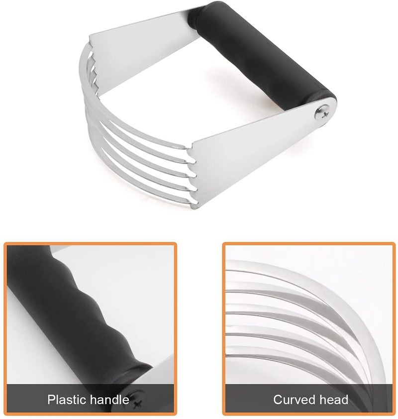 Cartshopper CARTSHOPPER Pastry Blender Stainless Steel Dough Cutters Kitchen Handheld Pastry Cutter Bench Scraper For Baking Pasta Pie Crust and Cake Pastry Butter and Pizza Dough Smooth Baking Dough Tools - Image 2