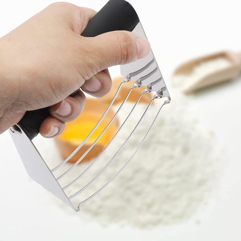 Cartshopper CARTSHOPPER Pastry Blender Stainless Steel Dough Cutters Kitchen Handheld Pastry Cutter Bench Scraper For Baking Pasta Pie Crust and Cake Pastry Butter and Pizza Dough Smooth Baking Dough Tools - Image 3