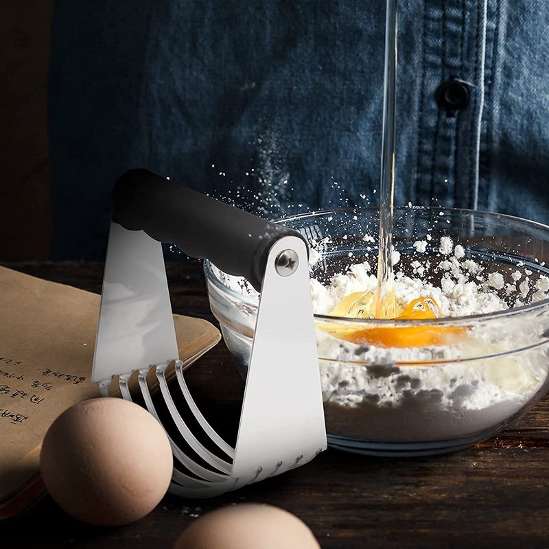 Cartshopper CARTSHOPPER Pastry Blender Stainless Steel Dough Cutters Kitchen Handheld Pastry Cutter Bench Scraper For Baking Pasta Pie Crust and Cake Pastry Butter and Pizza Dough Smooth Baking Dough Tools - Image 5