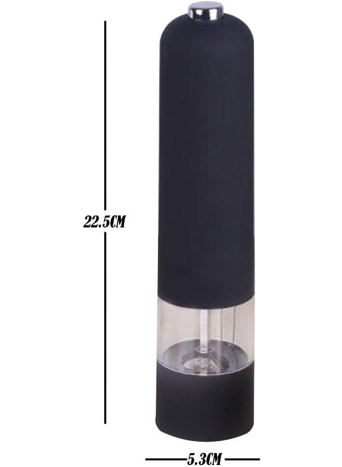 مطحنة فلفل وملح كهربائية أتوماتيكية - تشغيل بيد واحدة، خشونة قابلة للتعديل، تعمل بالبطاريات - أداة مطبخ سهلة (أسود) - Image 2