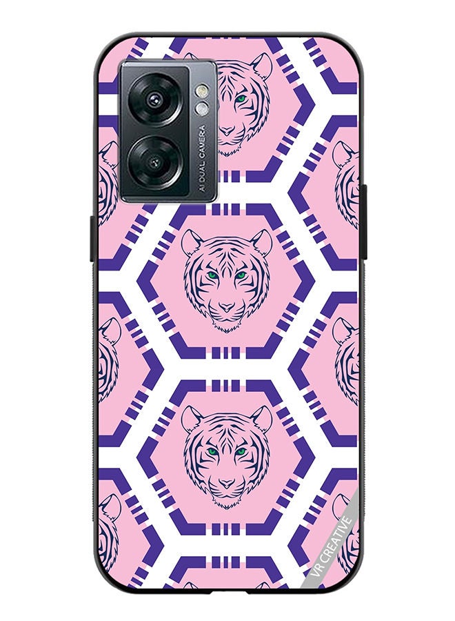 VR CREATIVE Protective Case Cover For OnePlus Nord N300 Tiger Pink And Purple Design Multicolour - Image 1
