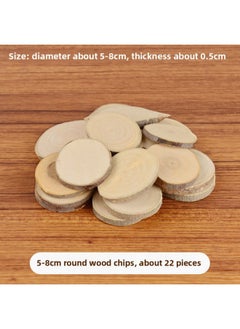 Branch Trunk Decoration Landscape Creative Diy Handmade Model Material Log Small Stick Round Wood Chip Solid Wood Photo Frame-Color:Round Wood Chip Diameter Of About 5-8cm