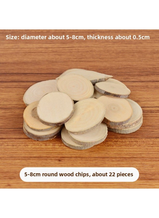 Generic - Branch Trunk Decoration Landscape Creative Diy Handmade Model Material Log Small Stick Round Wood Chip Solid Wood Photo Frame-Color:Round Wood Chip Diameter Of About 5-8cm - Image 1