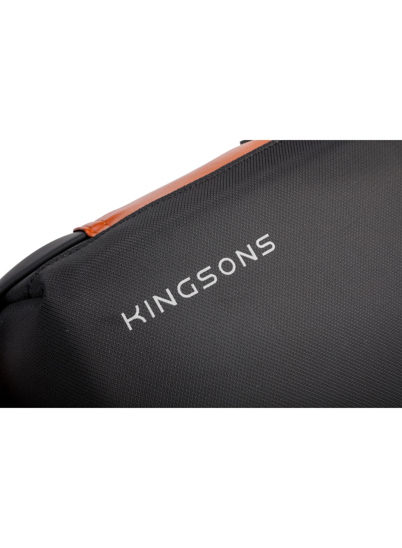 كينغسونز حقيبة كتف Kingsons Sling Bag سوداء 🎒 مقاومة للماء 💧، مصنوعة من بوليستر متين، تحتوي على حجرة رئيسية واسعة 🧩 وجيب مخصص لجهاز iPad مقاس 10 بوصة 📱، مزودة بمنفذ شحن USB 2.0 ⚡ وقفل TSA جانبي للحماية 🔒 – مثالية للسفر والعمل اليومي 🧳 - Image 5