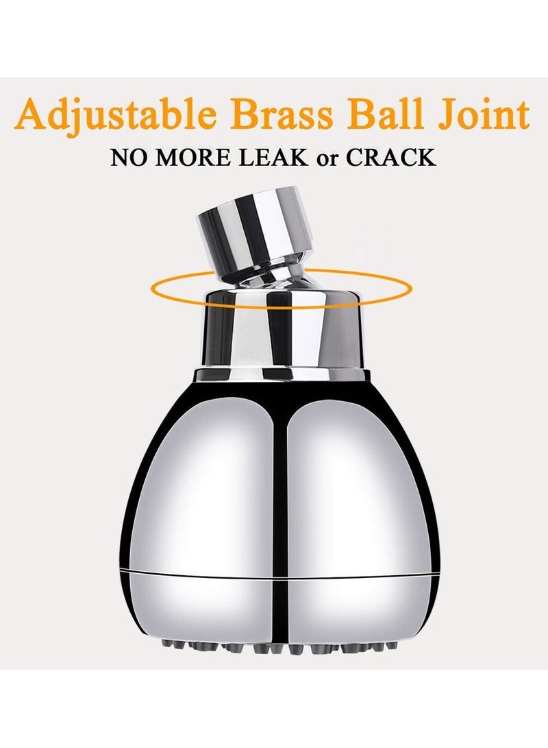 SYOSI High Pressure Shower Head 3 Inches Anti-clog Anti-leak Fixed Showerhead Chrome with Adjustable Swivel Brass Ball Joint for Relaxing and Comfortable Shower Experience - Image 2