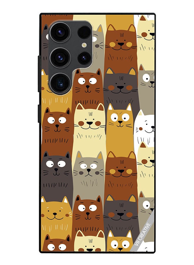 VR CREATIVE Protective Case Cover For Samsung Galaxy S23 Ultra 5G Different Scandy Cats On Color Design Multicolour - Image 1