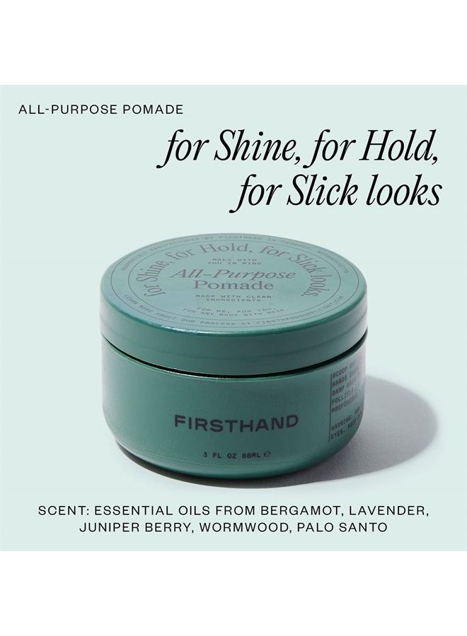 Firsthand Supply All-Purpose Hair Pomade - Clean & Non-toxic Hair Care Ingredients - Gives a Low Shine, Shape and Firm Hold To Your Hair - 3oz (88ml) - Image 2
