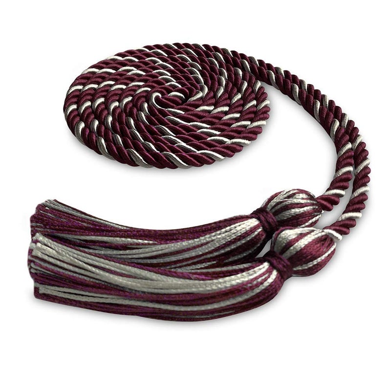 Endea Graduation Single Honor Cord TwoColor MaroonSilver