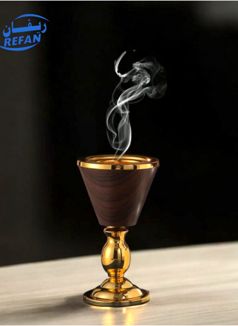 Luxurious Modern Bakhoor Burner in gold and wood colour - pzsku/ZE2A3E2536373D2A35C02Z/45/_/1733842399/9564161f-2421-442f-b2de-c56eb7b5182e