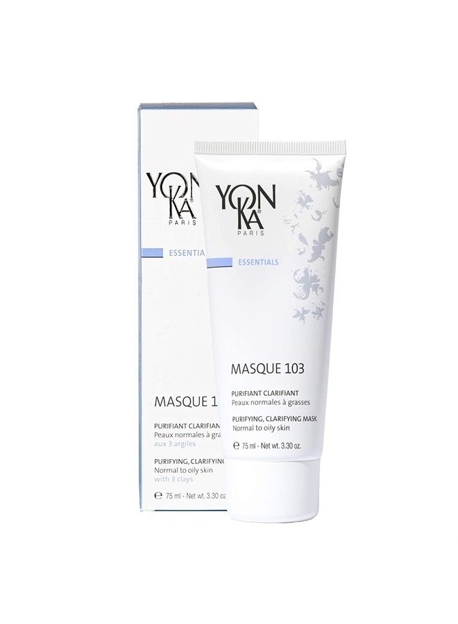 Yonka Yon-Ka Masque 103 (75ml) Detoxifying Clay Face Mask, Clarify Skin and Tighten Pores with Botanical Essential Oils and Triple Clay Blend, Oily and Acne Prone Skin, Paraben-Free - Image 1