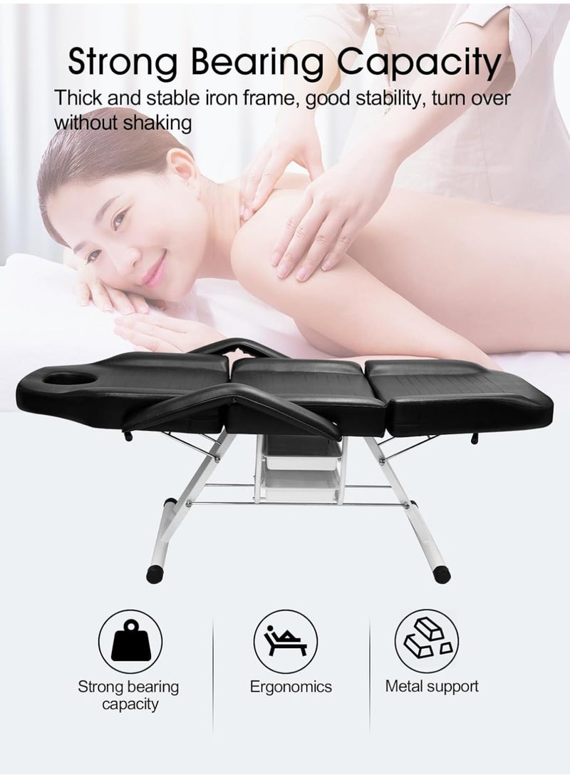 Meishida Massage bed, Spa bed, Facial bed Facial Care, Waxing, Beauty Salon equipment, Clinic Bed Furniture - Black  - Image 2