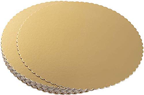 BIG BOX 2 Size Combo 9 Inch 10 Inch 8 Piece Total Golden Mousse Cake Boards Cake Paper Plates Dessert Board Base Grease For Wedding Birthday Round - Image 3