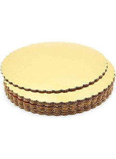 BIG BOX BIG BOX 2 Size Combo 9 Inch 10 Inch 8 Piece Total Golden Mousse Cake Boards Cake Paper Plates Dessert Board Base Grease For Wedding Birthday Round  - Image 2