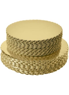BIG BOX BIG BOX 2 Size Combo 9 Inch 10 Inch 8 Piece Total Golden Mousse Cake Boards Cake Paper Plates Dessert Board Base Grease For Wedding Birthday Round  - Image 1