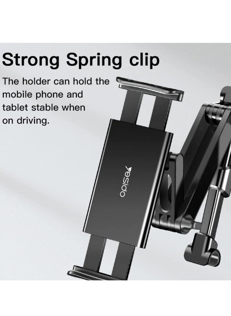 C117 Car Tablet Headrest Mount Tablet Holder For Car Seat 360 Degree Rotation Compatible With 4.7Inch To 12.9 Inch, Compatible With Tablets/Iphone 13/Ipads/Smartphones - Image 3