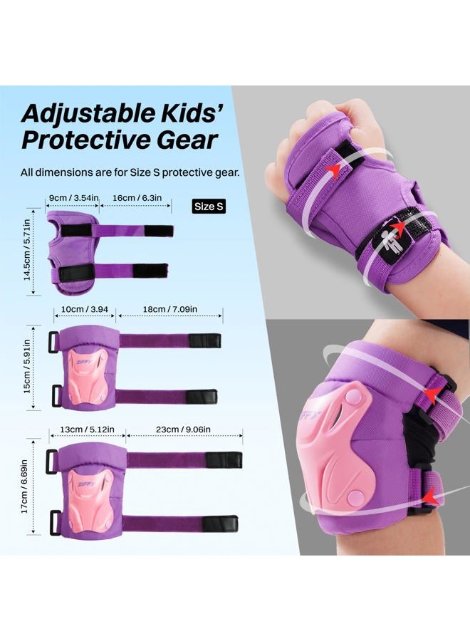 ZIFFY Adjustable Toddler/Youth Knee and Elbow Pads for Kids 3-8 Years, Breathable Child Protective Gear Set, Designed for Roller Skates, Skateboard, Cycling , Scooter Riding, 2 Sizes，4 Colors - Image 5