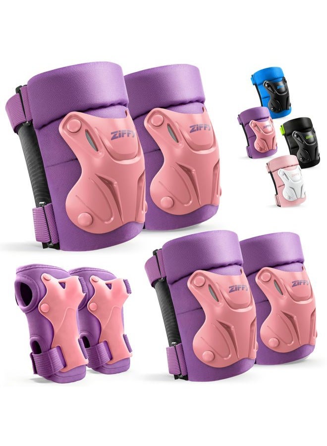 ZIFFY Adjustable Toddler/Youth Knee and Elbow Pads for Kids 3-8 Years, Breathable Child Protective Gear Set, Designed for Roller Skates, Skateboard, Cycling , Scooter Riding, 2 Sizes，4 Colors - Image 1