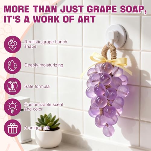 OverZyn Soap Making Kit for Adults, Grape Soap Complete, Melt and Pour Soap Making Supplies, Contains Mould Soapbase Essential Oils Fragrances and Dried Flowers for Beginners and Mother's Day - Image 3