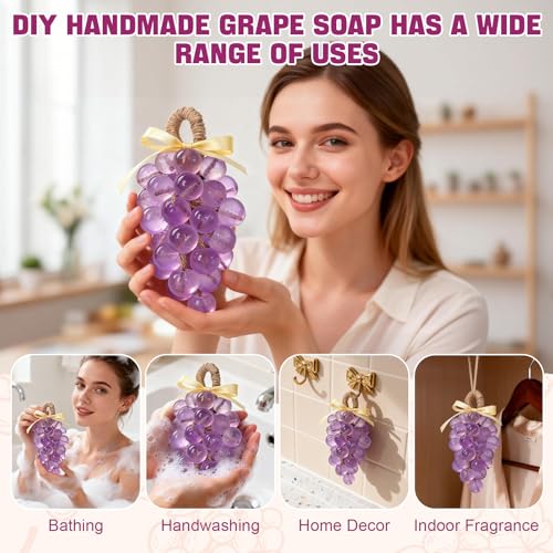 OverZyn Soap Making Kit for Adults, Grape Soap Complete, Melt and Pour Soap Making Supplies, Contains Mould Soapbase Essential Oils Fragrances and Dried Flowers for Beginners and Mother's Day - Image 4